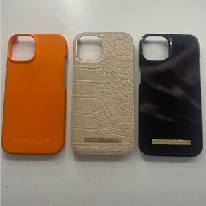 3 iPhone 13 cases Orange, Cream & Black Phone Case Bundle